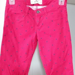 Red with blue polka dots Hollister jeans